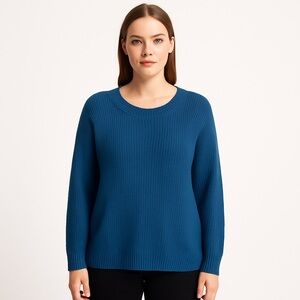 Lane Bryant Knit Sweater Blue/Teal Soft Cozy Slouchy Minimalist Plus Size 14/16